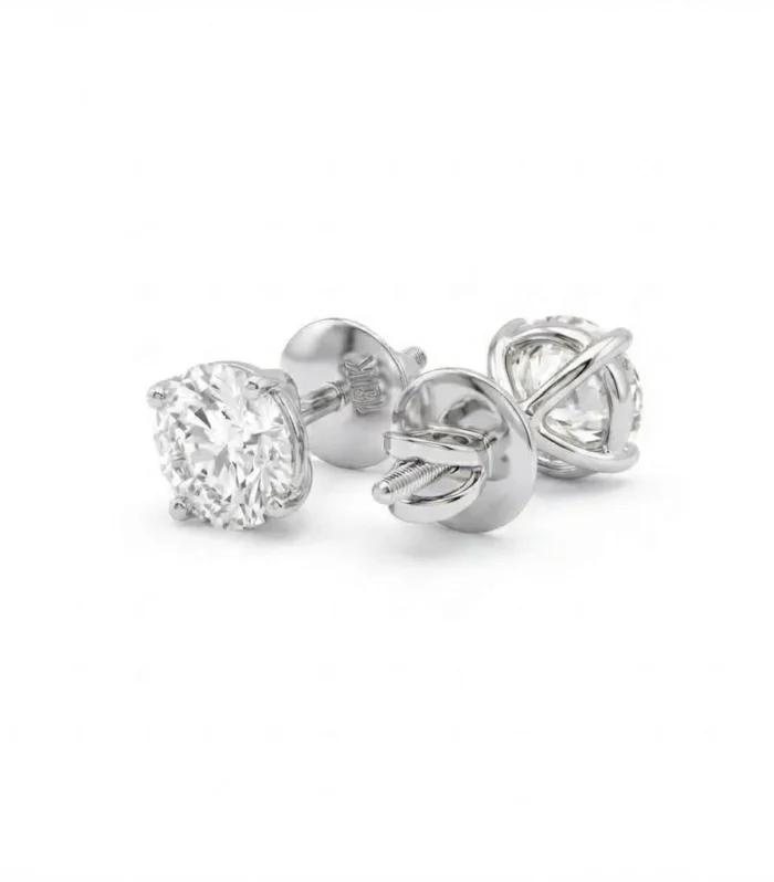 Round Martini Studs - 4 Prongs