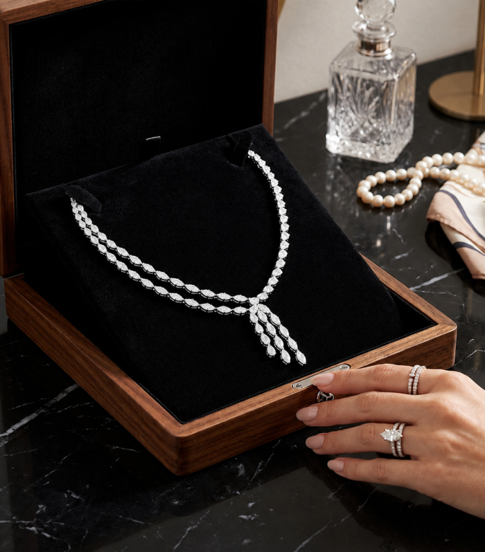 Dripping Diamond Necklace with Marquise & Pear Accents