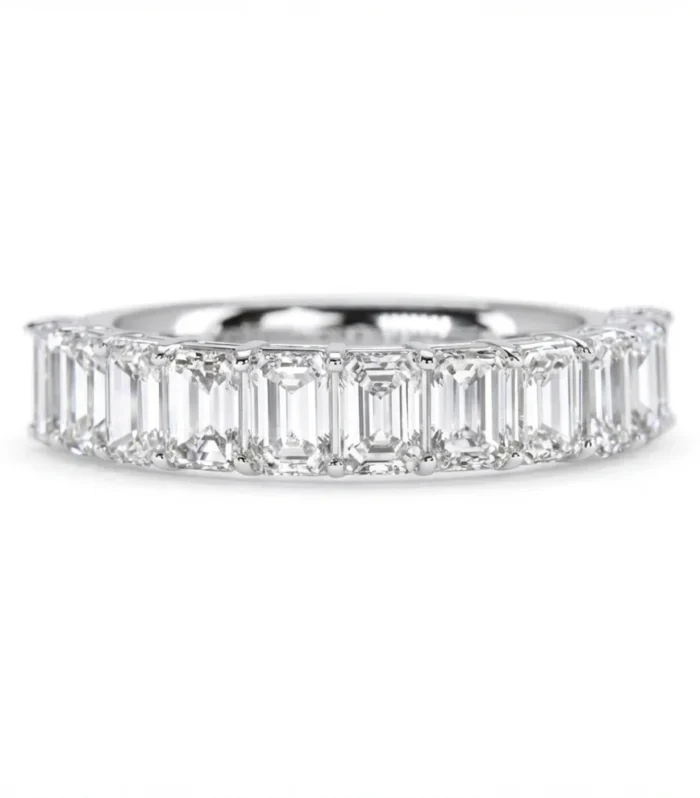 Emerald Semi-Eternity Diamond Ring