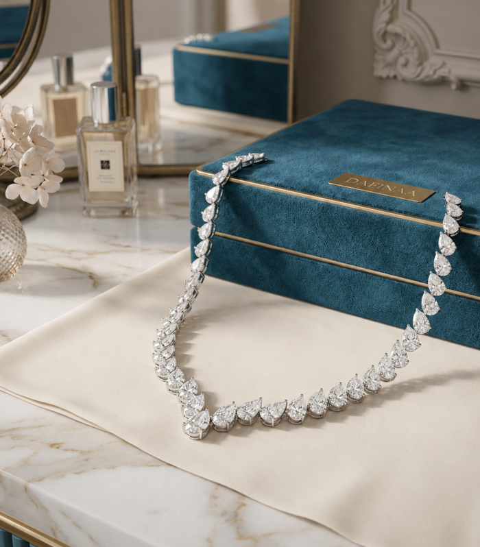 Artisan Pear Diamond Necklace