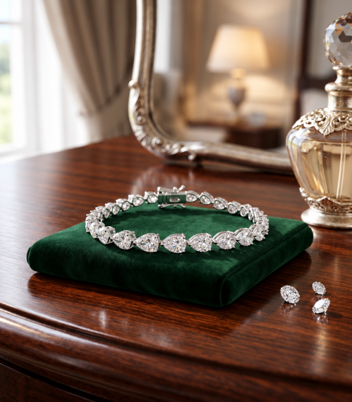Luxe Pear Tennis Bracelet