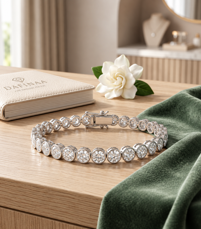 Round Open-Set Tennis Bracelet