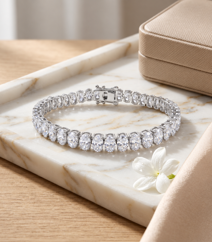 Oval Link Tennis Bracelet