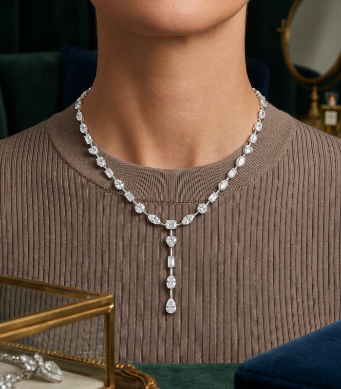 Diamond Lariat Necklace with Mix-Match Design