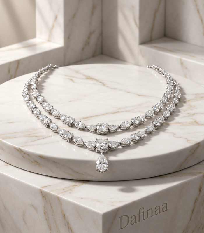 Radiant Detachable Diamond Necklace