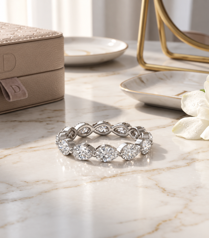 Horizontal Marquise Cut Full Eternity Ring