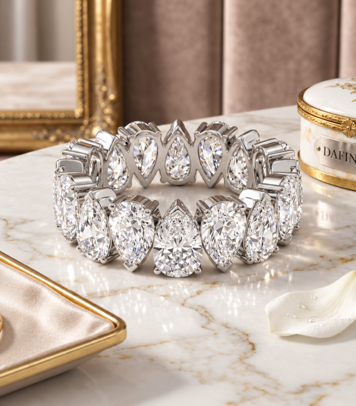 Pear Asymmetrical Eternity Ring