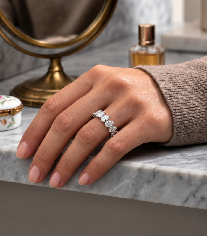 Pear Full Eternity Ring